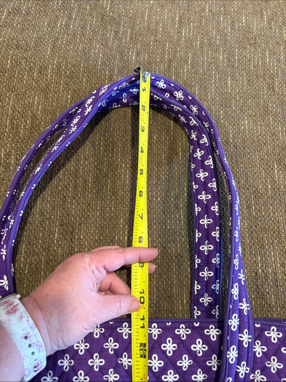 Vera Bradley Purple Quilted Floral Tote - Picture 10 of 10